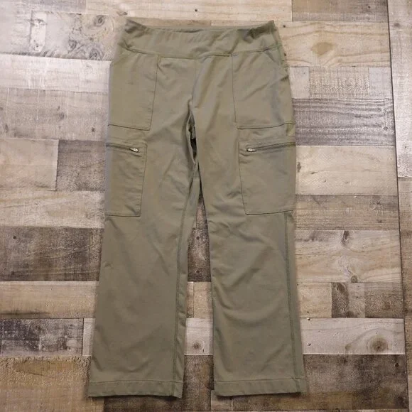 Duluth Trading NoGA Namastash Bootcut Pants Women’s Large Green Stretch Workwear - Picture 1 of 14